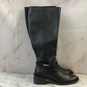 NWOT L.Paolo Black Knee High Leather Boot Size 8.5